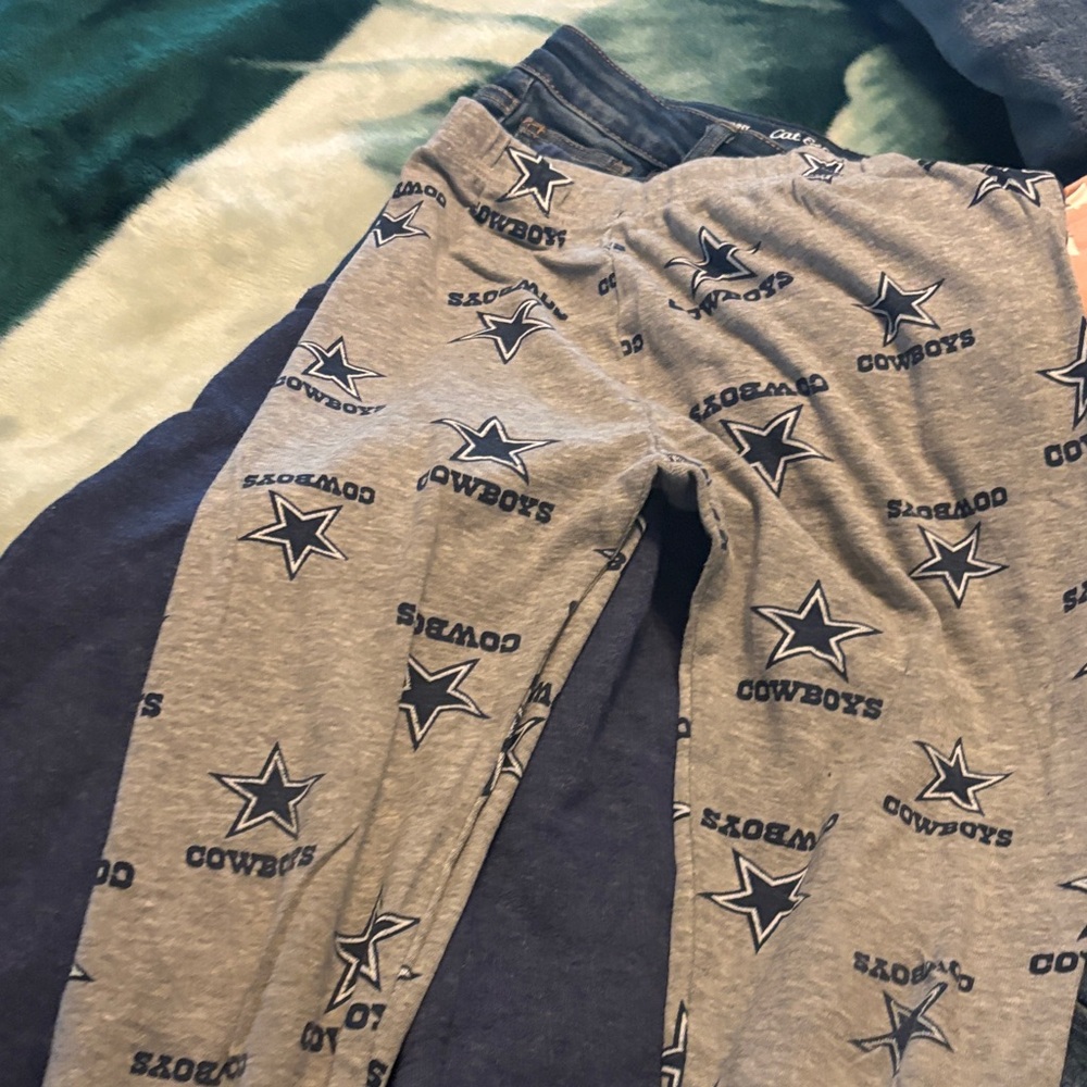 NFL Cowboys Gray and Blue Kids Sweatpants
